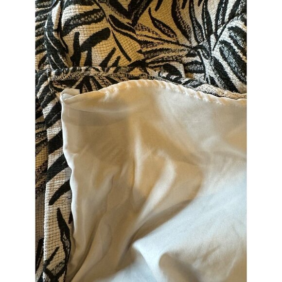 Hutch Aidy Dress Womens 10 Black Ivory Palm Print Button Front Knee Length - Picture 13 of 15